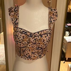 Floral Tank Top with Sweetheart Neckline